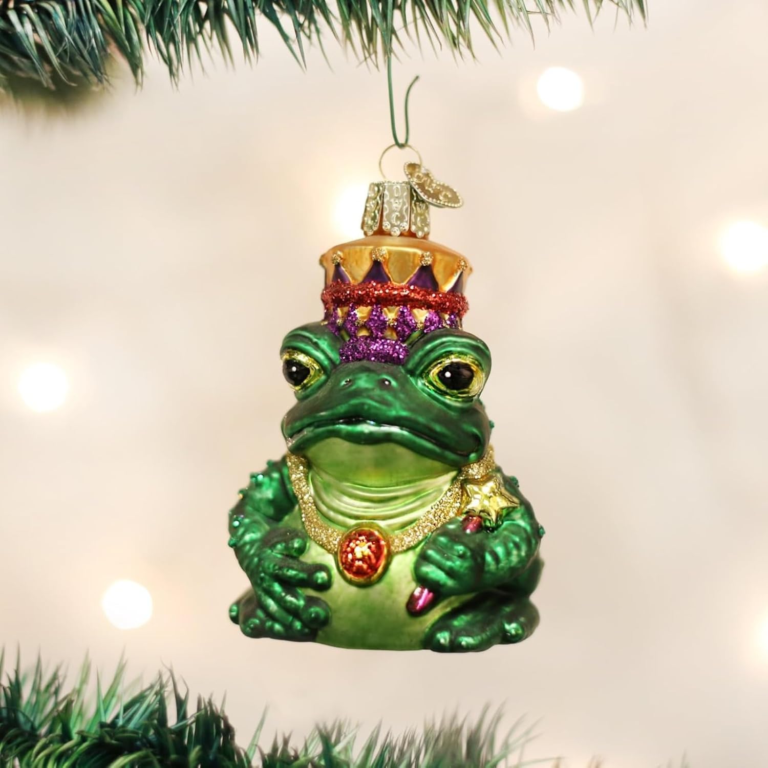 Old World Christmas Frog King Glass Blown Ornament for Christmas Tree, Handcrafted Holiday Decoration, Wildlife Animal Collection - Image 5