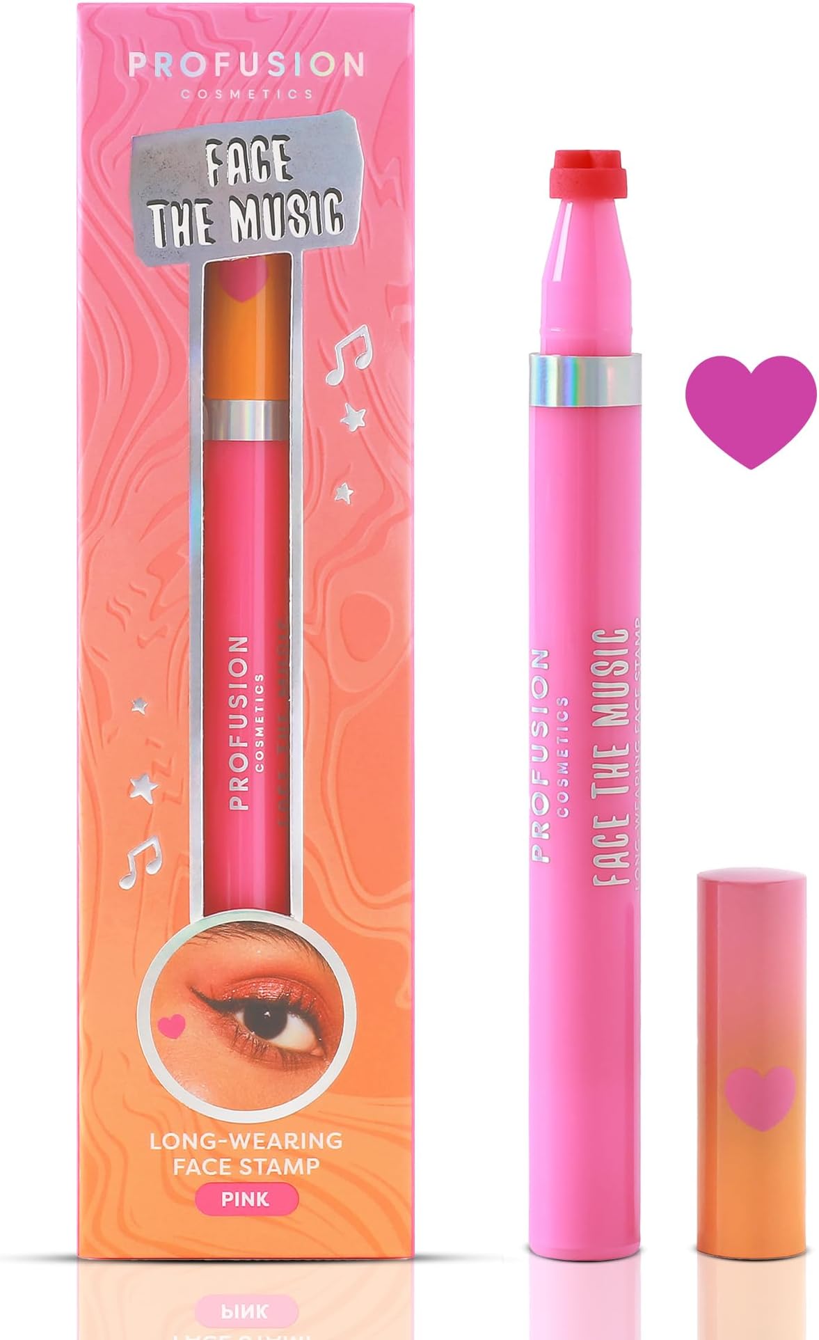 Its a Vibe The Music Face Stamp, Long wearing and quick dry formula, Colored stamp in Star, Heart and Music Note Styles for Attractive Looks