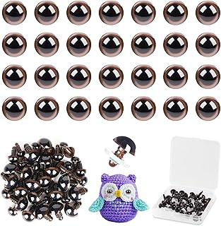 MUCUNNIA 40pcs Safety Eyes for Crocheting with Washers 10mm Brown Plastic Safety Eyes for Crochet Craft Safety Eyes Gift for Crochet Lovers Halloween Decorations Stuffed Animals Crafting