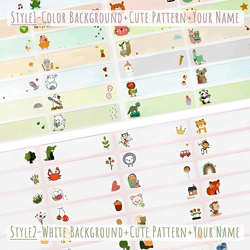 Miniatura 2 de Etiquetas de nombre para suministros escolares, 100 unidades, calcomanías personalizadas con nombre de guardería, impermeables, para ropa, botellas