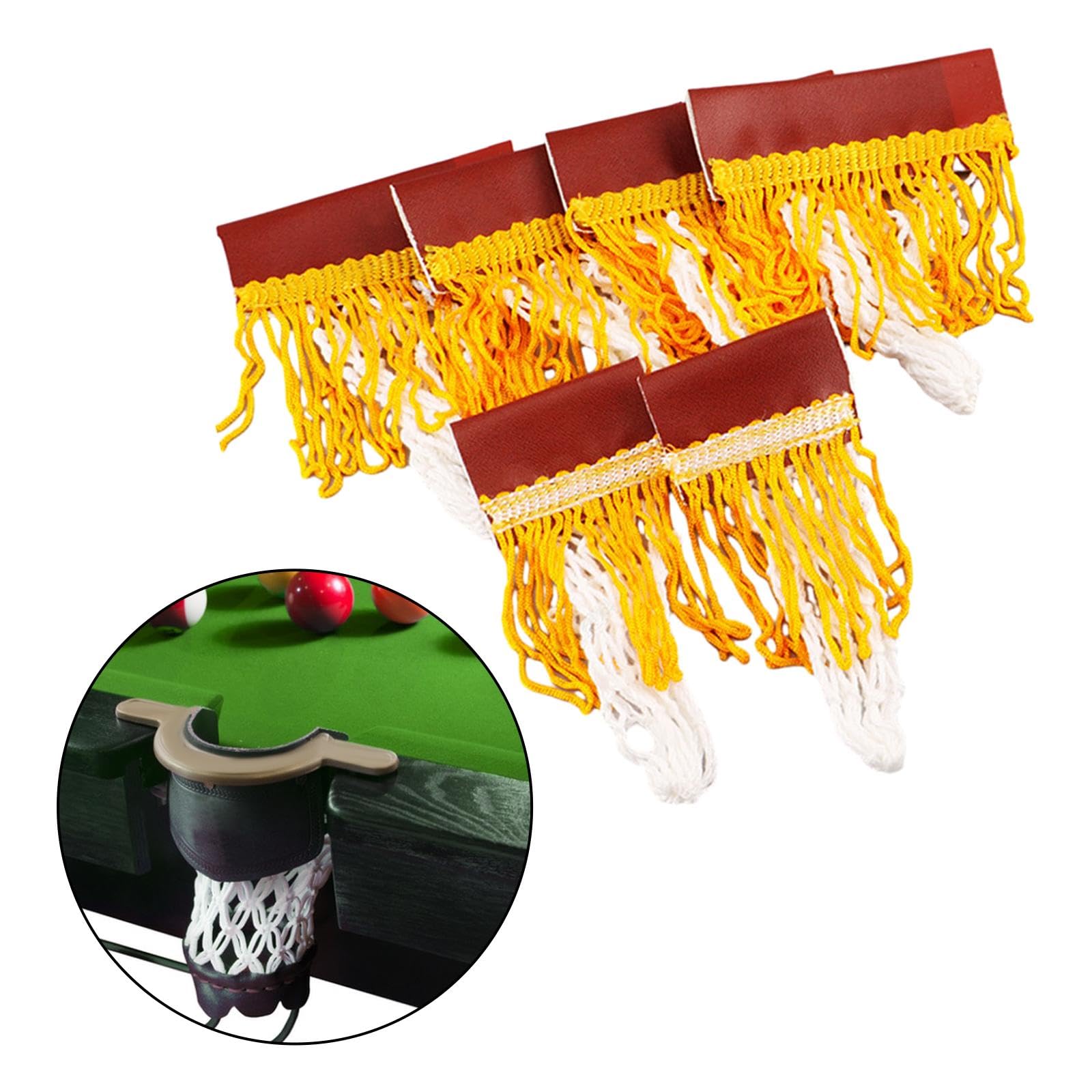 6 Pezzi Tavolo da Biliardo Tasca da Biliardo Tasca da Biliardo Accessori Pesanti Palle da Snooker Cesto di Goccia Cesto di Biliardo Borsa a Rete