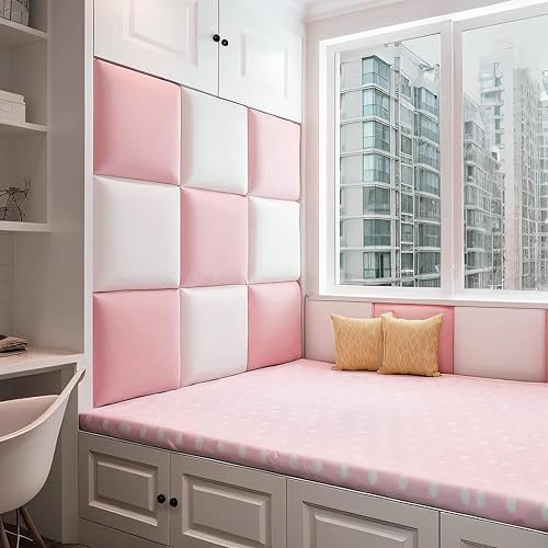 Miniatura 5 de Acolchado de pared para niños, paneles tapizados de cabecero despegar y pegar de 11.8 x 11.8 pies, decoración de guardería, calcomanías de pared 3D