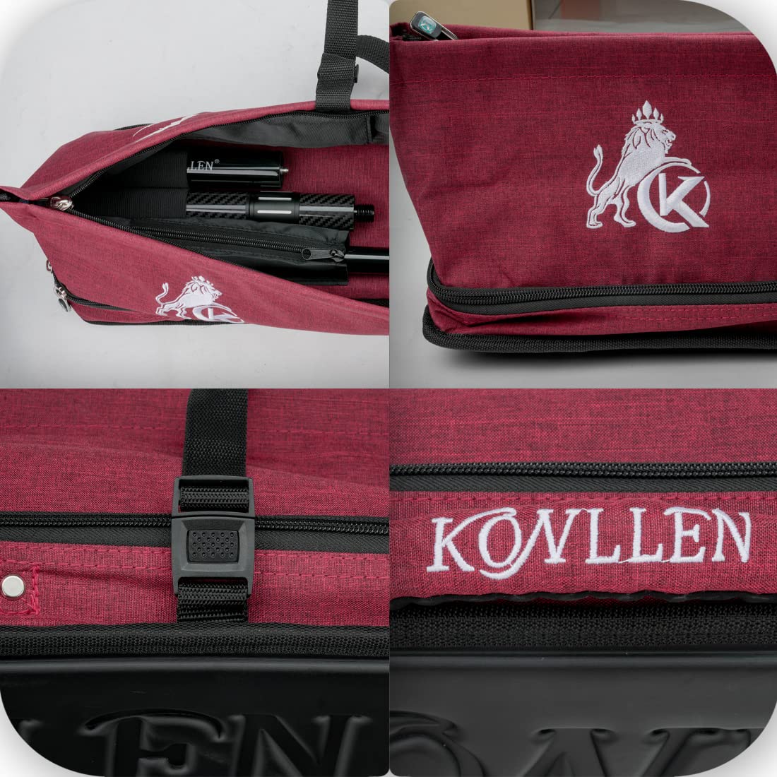KONLLEN Estuche para Taco de Billar de Tela Oxford Bolsa de Transporte 3x4 4x5