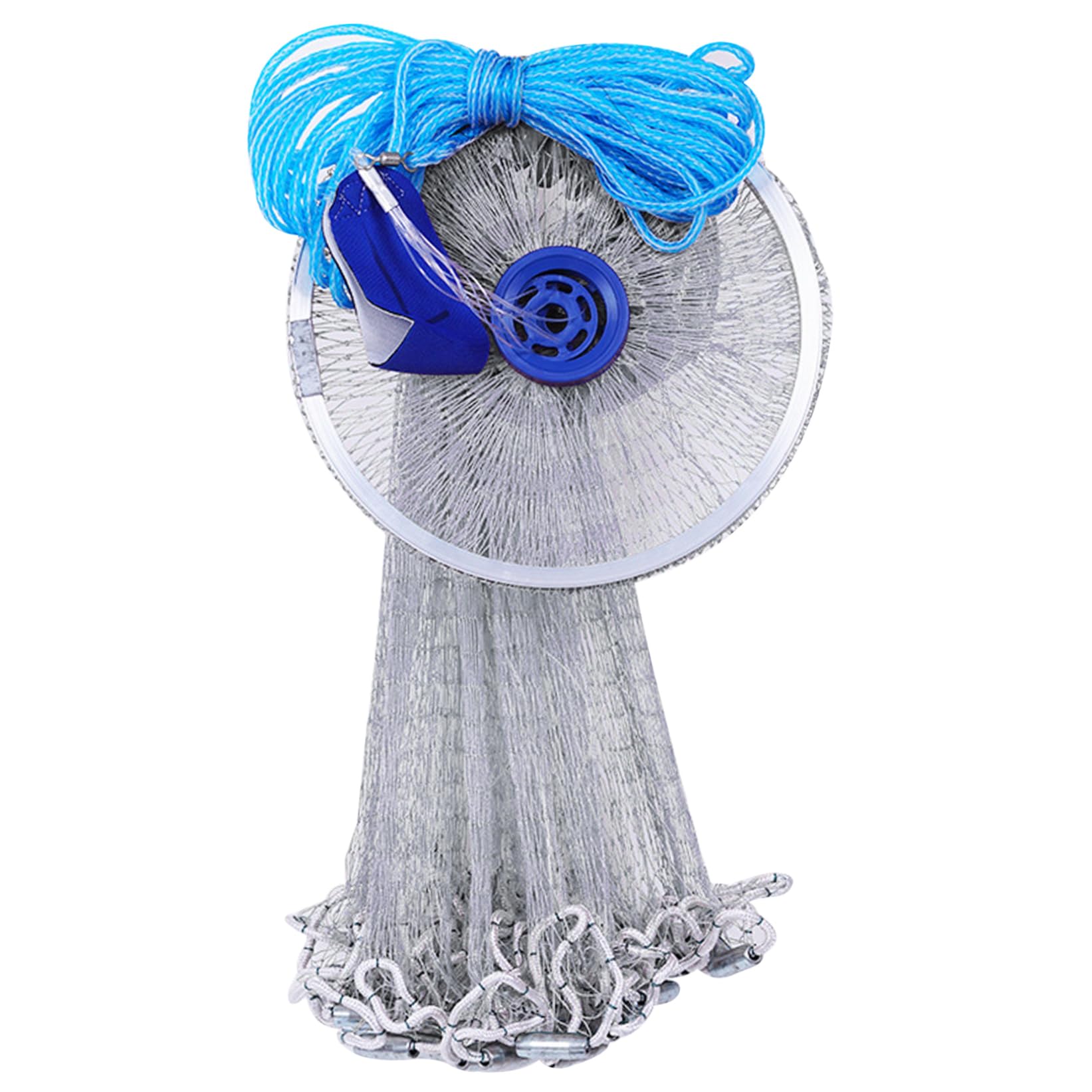 Red de Pesca de Lanzamiento Manual de 8 pies con Pesas, fundición Profesional de Nailon con Anillo de Aluminio, fundición de Pesca para Peces de Cebo de Agua Dulce y Salada