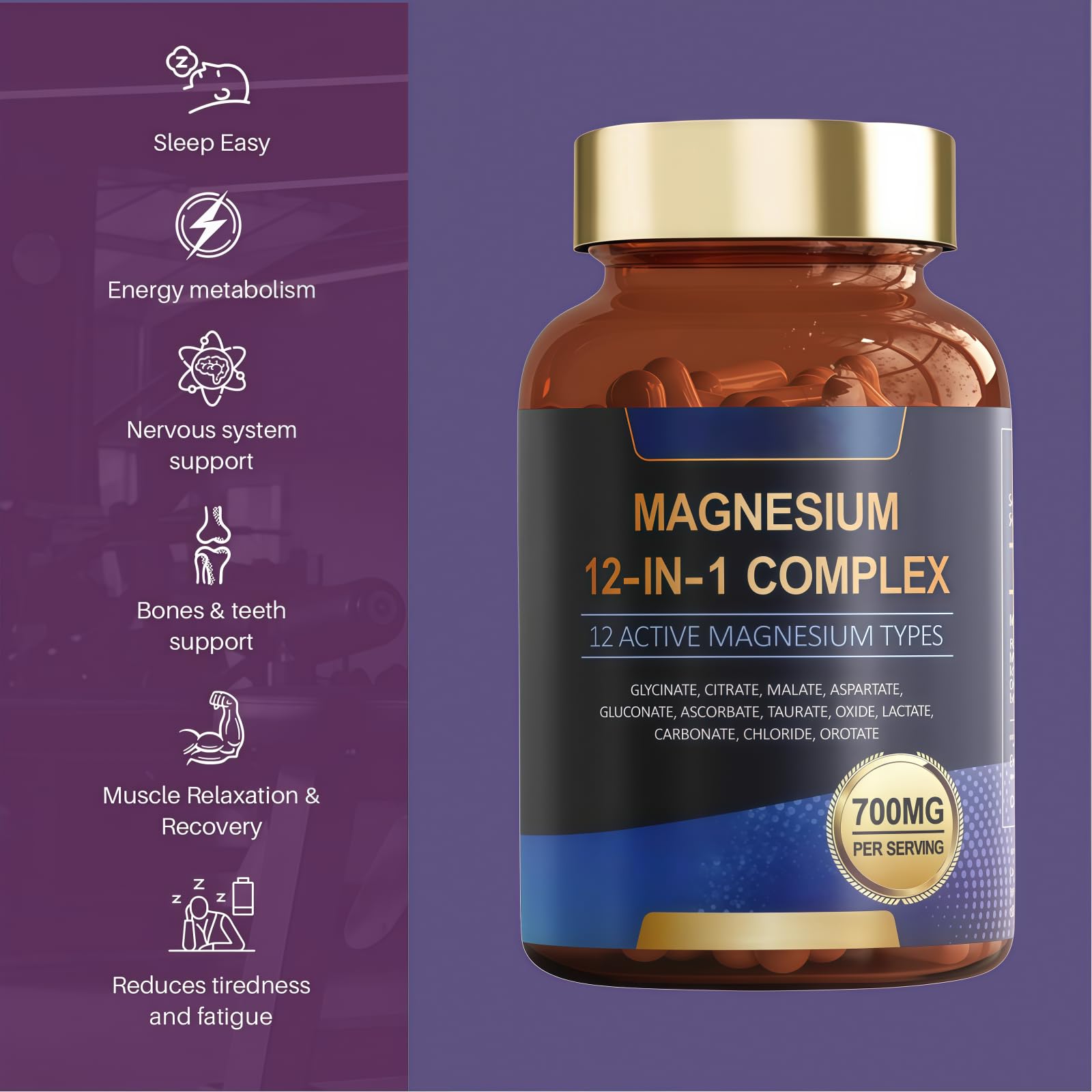 Mit Magnesium angereicherte Körperpflegekapseln, Multi-Typ-Magnesiumkomplex-Pflegemischung, natürliche mineralische Körperpflegekapseln