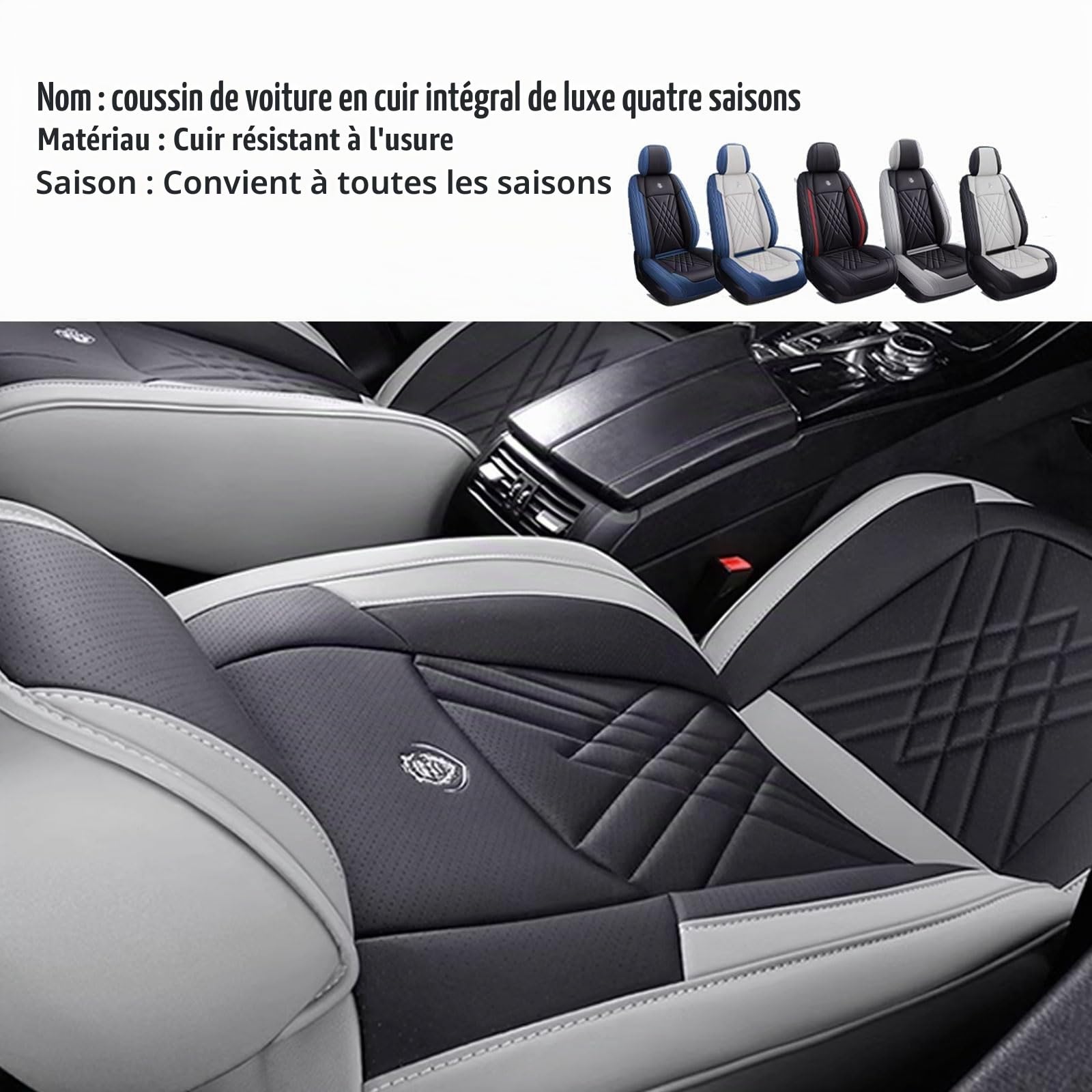 Housse de siège Voiture pour Jeep Renegade Renegade S Compass Commander Liberty Renega 2000-2024, Imperméables Cuir Respirant Protection Siege Cuir, 5 Seats Full Set Standard(A(Greyish Black))