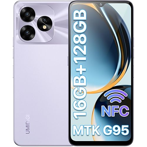UMIDIGI Unlocked Android Phones, A15T Smartphones, 5000mAh (8+8)+128GB/TF 1TB Expand, Ultra-Slim 6.7" Screen Mobile Phones, Android 13 NFC GPS, 64MP AI Camera 4G Dual SIM Unlocked Cell Phone, Purple