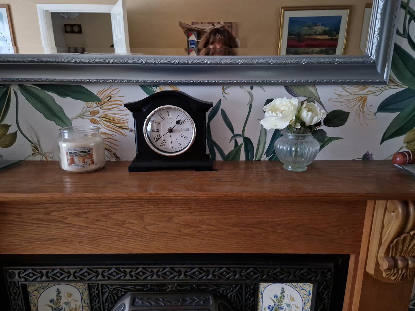 Acctim Black Quartz Battery Radio Controlled Mantle Mantel Clock