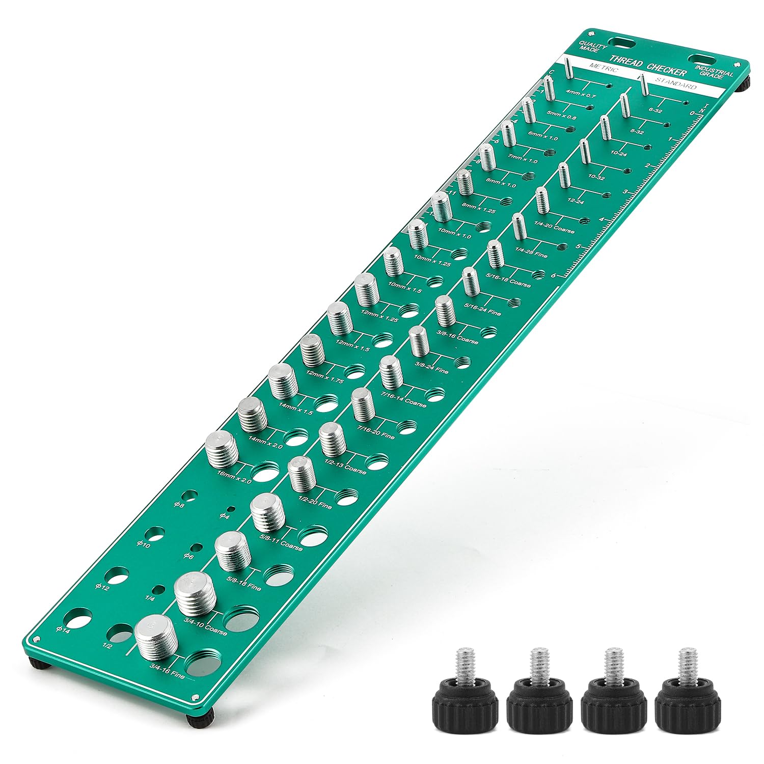 Antstone 42 Nut and Bolt Thread Checker 15 Metric & 19 Standard & 8 Drill Gauge Size Checker Thread Identifier Gauge for Bolt Nut Drill Screw with Inch and Centimeter Ruler