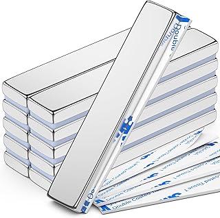 FINDMAG 10Pcs Strong Neodymium Magnets Bar, Heavy Duty Rare Earth Magnets, Rectangular Magnetic Bar, Small Powerful Magnetic Bar for Crafts Kitchen DIY Tool Storage Science Office – 60x10x4mm