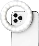 LITTIL Selfie One - Selfie Ring Light pour téléphone rechargeable Clip de lumière pour téléphone portable iPhone, Android, et Caméra portable 3 Modes de lumière réglables