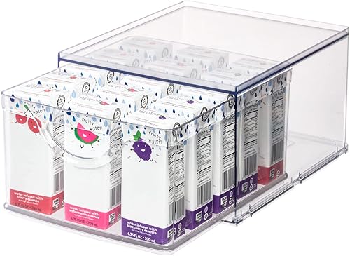 iDesign Gabinete de plástico reciclado y despensa con cajón, 10.43 x 8.8 x 5.75 pulgadas, contenedor transparente
