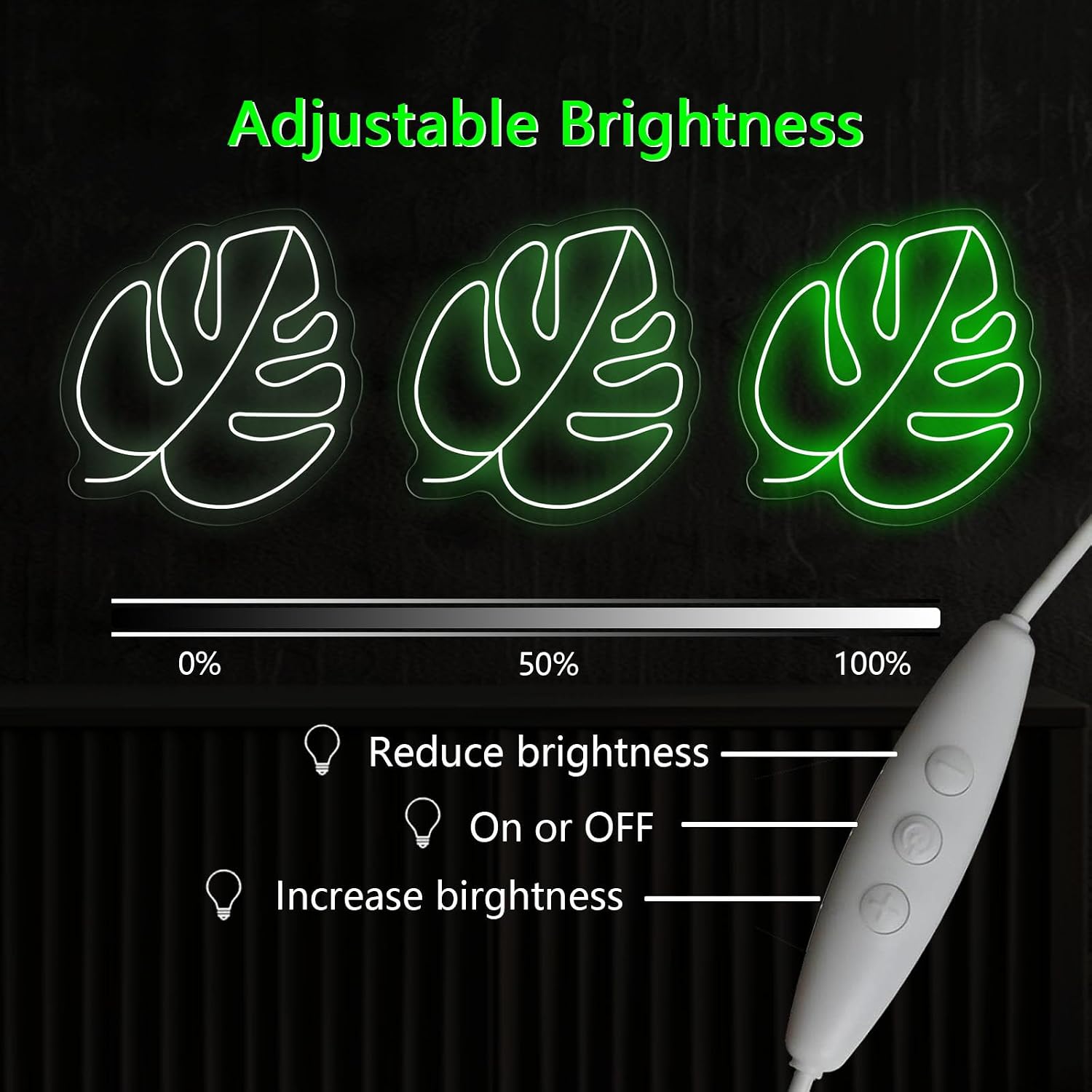 Monstera Neon Sign Monstera Leaf Led Neon Light for Wall Deocor Plant Neon Sign leaf Led Neon Light for Bedroom Living Room Bar Flower Shop Business Party Gift for Boys teens（16.5in*13in）