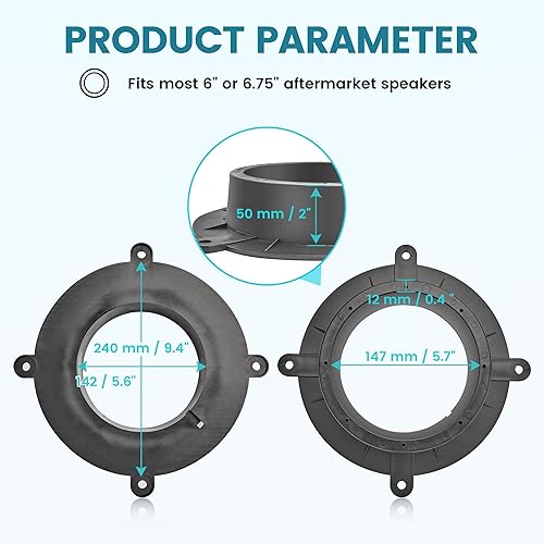 Miniatura 4 de Adaptador de espaciador de altavoz de repuesto 82-7501 con arnés de cableado de altavoz para Mazda 3 6 CX-5 CX-9 2013-2020 6-6.75 pulgadas Instalar