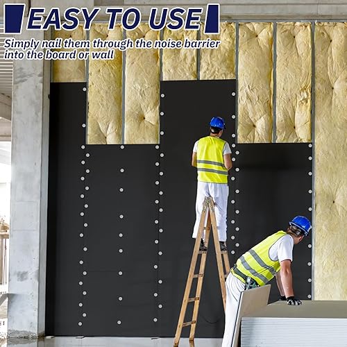 Miniatura 6 de Moxweyeni 100 clavos MLV para instalación de vinilo cargado masivo, clavo MLV de acero galvanizado de 1-12 pulgadas con punta afilada y cabezal de