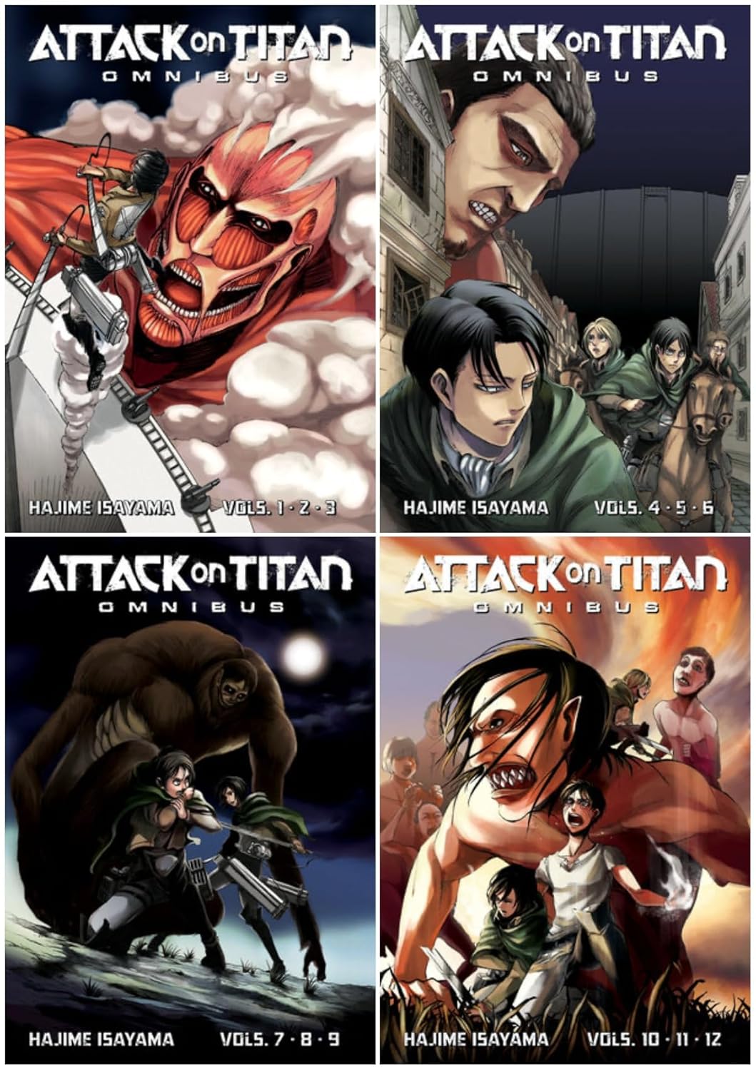 Attack on Titan Omnibus Series 4-Book Collection Set I (Books 1 to 4) by Hajime Isayama - Epic Manga Series in Collected Editions      Paperback – July 12, 2025