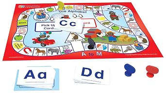 Alphabet Learning Center Grades K - 1 - Gameboard, Illustrated Game Cards, Flash Cards and Activity Guide for 4 Students in Durable Pouch