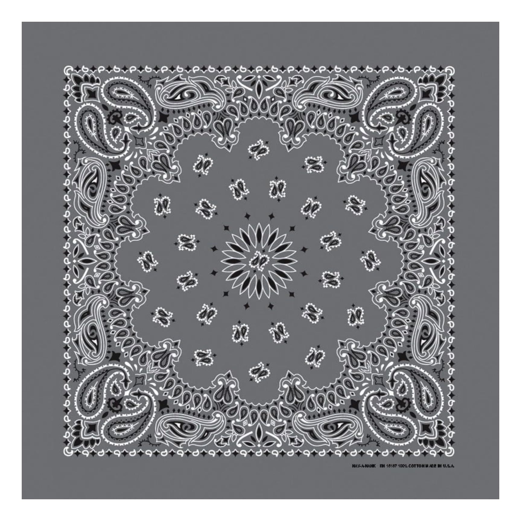 Amazon.com: Hav-A-Hank Charcoal Paisley Bandanna, 22x22, Made in