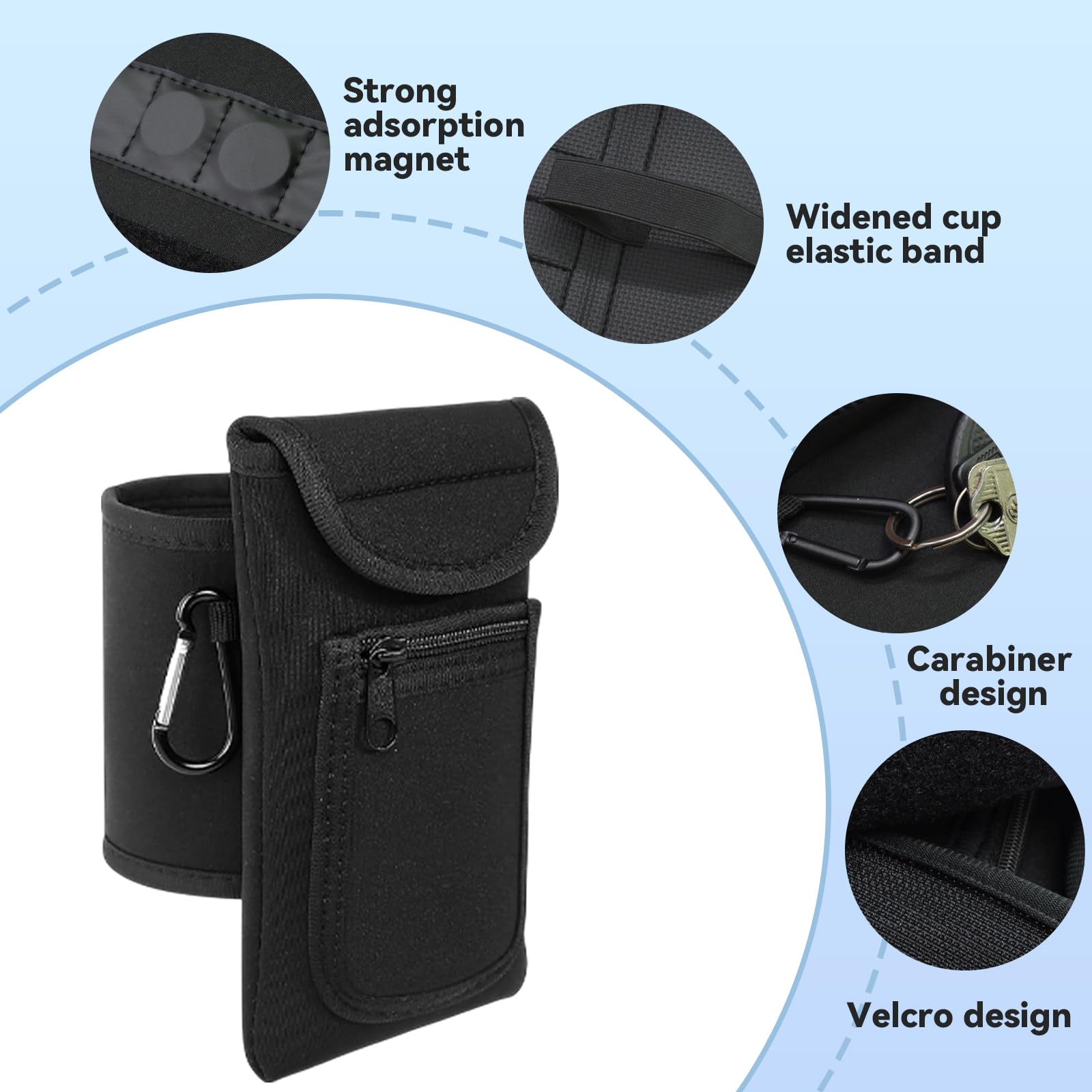 Bolsa Magnetica Gym, con Mosquetón Saco Magnético para Ginásio Accesorios Deportivos, Bolsa de Gimnasio Magnética Portátil, Bolso Magnetico para Gym para Deporte Hiking y Uso al Aire Libre