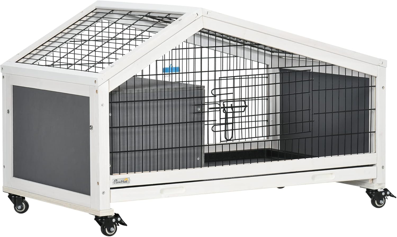 PawHut Rabbit Hutch, Guinea Pig Cage, Small Animal House Bunny Run w