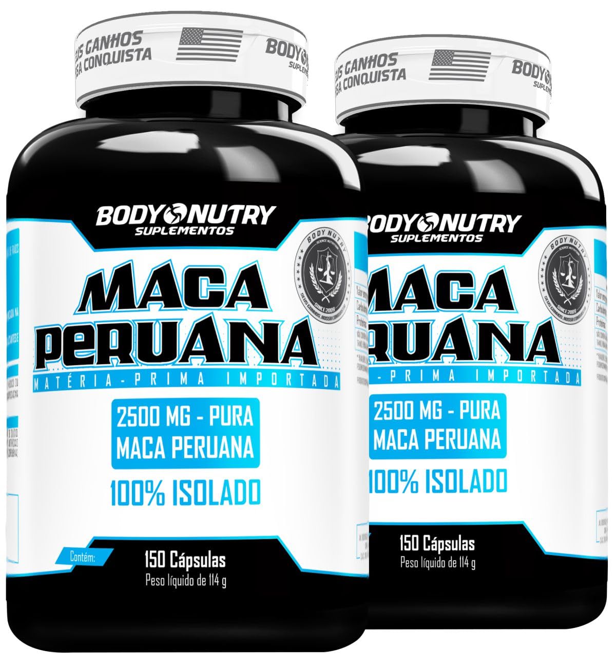 Kit 2x Maca Peruana Premium 2500mg 100% Pura Pote 150 Cápsulas Matéria ...