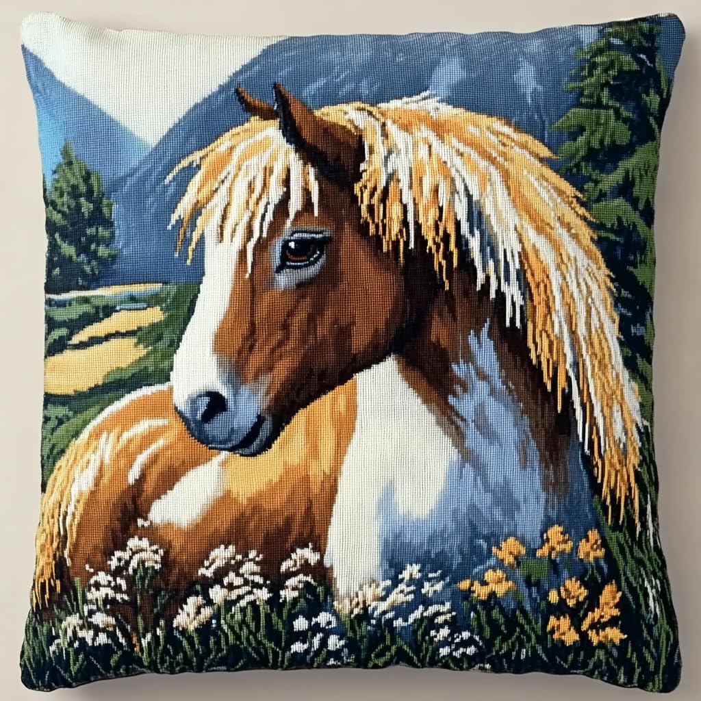 XDEGHUANGSS Kit per cuscino fai da te con gancio a scatto per adulti e principianti, federa per cuscino a punto croce con prestampa, federa e kit per tappeti, fai da te per adulti, 43,2 x 43,2 cm