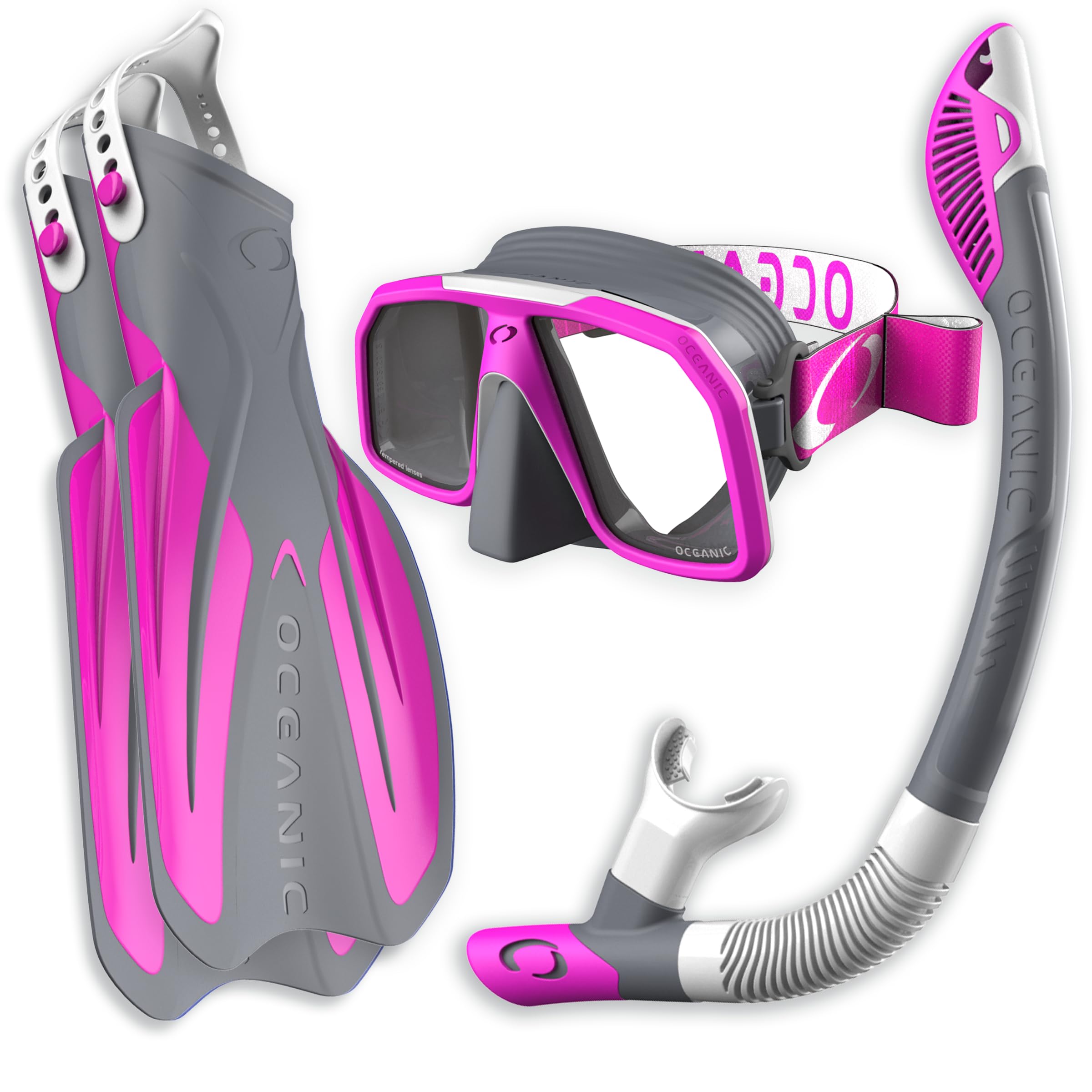Oceanic Pro-02 - Set da snorkeling per adulti, SM/MD, fucsia