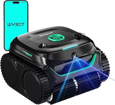 WYBOT C2 Vision Plus Robot Piscina Senza Fili con Telecamera IA, Robot Batteria pareti e Fondo: Potente aspirazione, Doppio Filtro, 8 modalità, per Piscine interrate 210 m² – Verde Mezzanotte