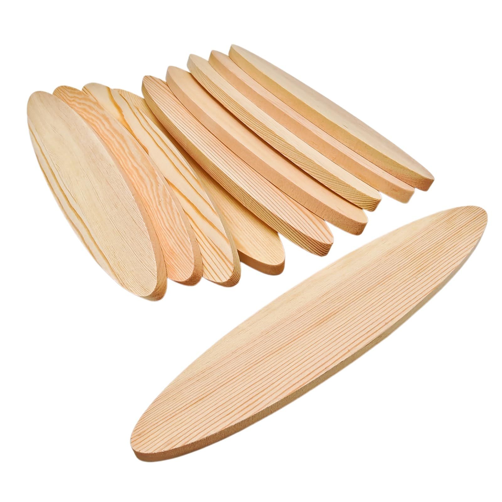 Bloques ovalados de madera de pino para cortar y grabar, tableros de madera natural sin terminar para quemar madera y pintar, espacios en blanco para proyectos de arte de bricolaje (25 x 5 x 1 cm, 10
