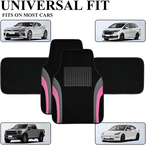 Miniatura 5 de CAR PASS Tapetes deportivos de cuero para automóvil, universal, impermeable, apto para sedanes, automóviles, camiones medianos, camionetas, SUV,
