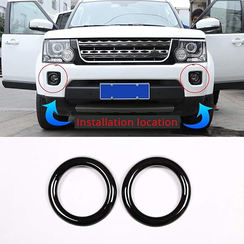 2 unids negro brillante ABS plástico para Land Rover Discovery 4 LR4 2014 2015 2016 coche delantero niebla lámpara marco cubierta accesorios