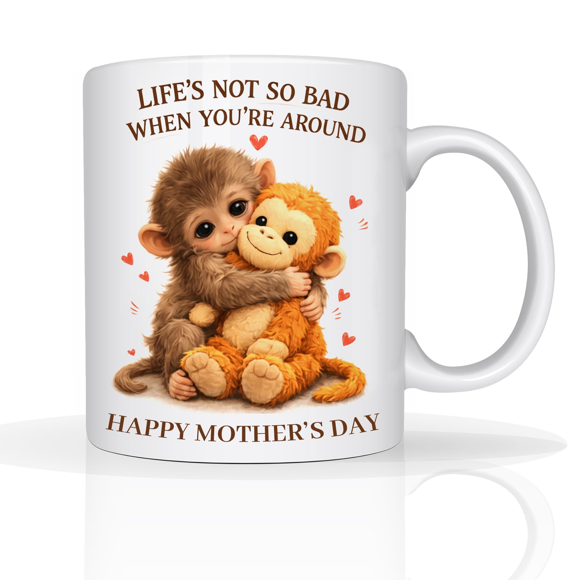 Star Online Mother’s Day Gifts for Mum, 11oz Ceramic Coffee Cup, Birthday Present for Stepmum, Grandma from Daughter, Son Viral (Punch Monkey)