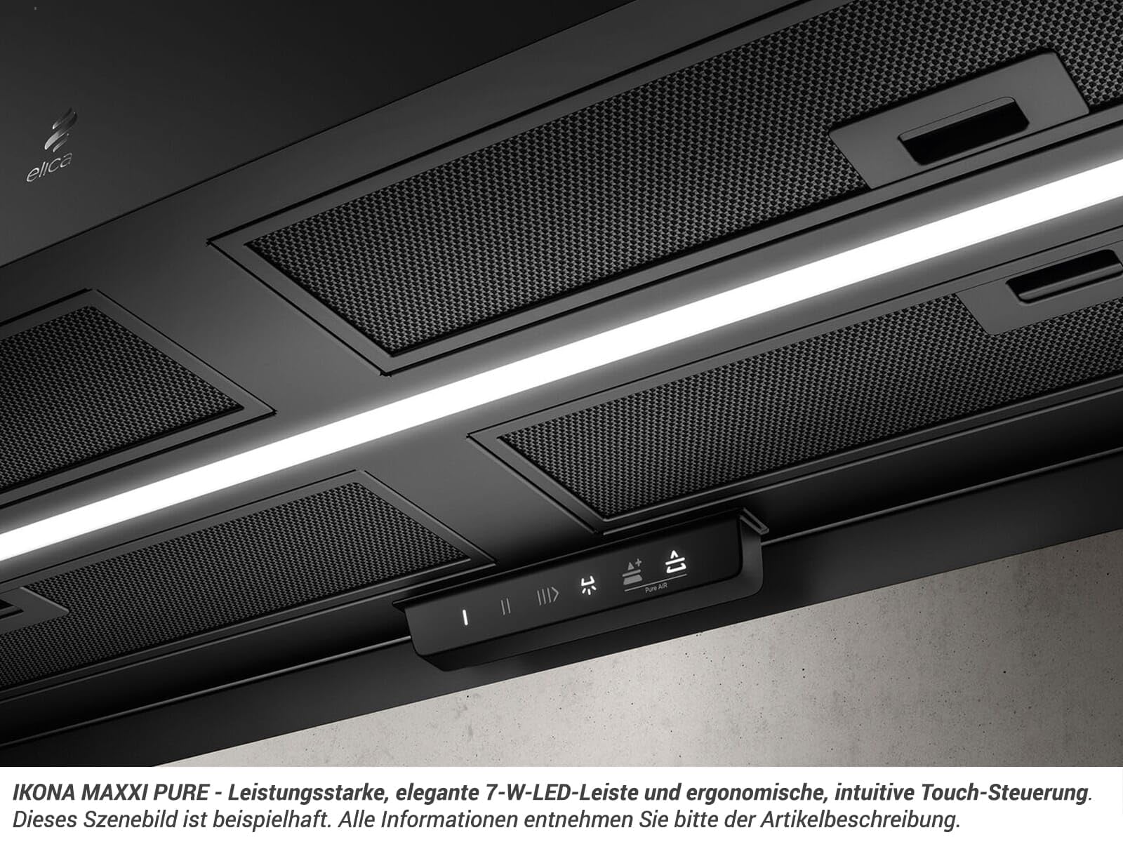 ELICA IKONA MAXXI PURE IX/F/120 CAPPA A ISOLA FILTRANTE INOX 120 CM ILL. LED PRF0171196