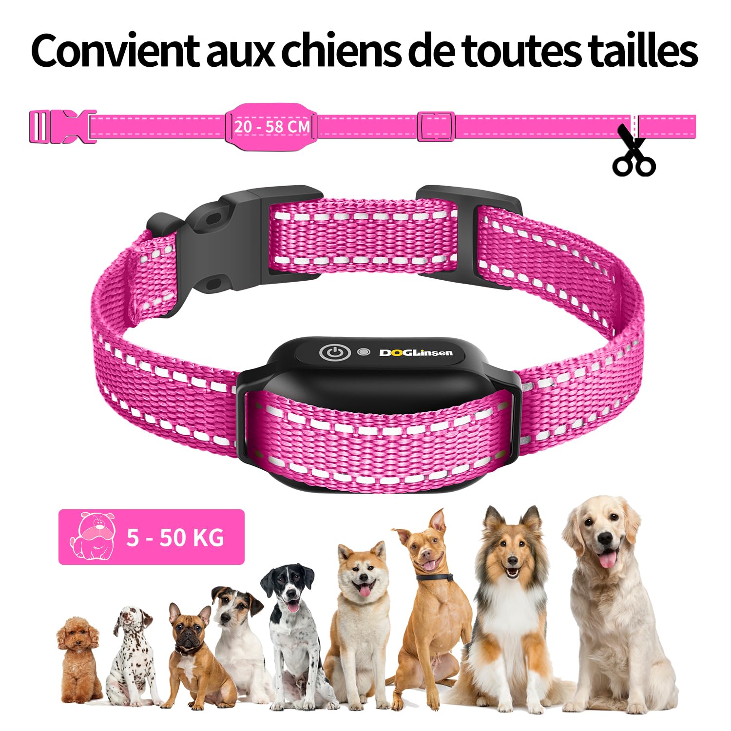 Collier de Dressage Pour Chien sans Choc - Collier Vibrant Pour Chien, Portée 1000m, 9 tonnellate e modalità di vibrazione, Pour Chiens Petit, Moyen et Grand - senza Douleur