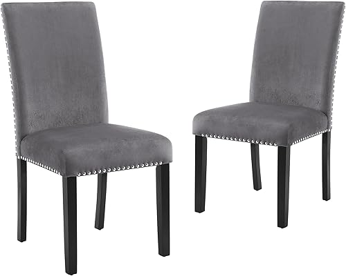 Miniatura 9 de New Classic Furniture Celeste - Juego de 2 sillas de comedor tapizadas en terciopelo azul, color azul