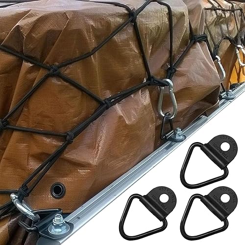 Miniatura 6 de QODOLSI 4 ganchos de anclaje de metal en forma de V para automóvil, perno de anillo en V para remolque de anclaje de cuerda de carga, anclaje de