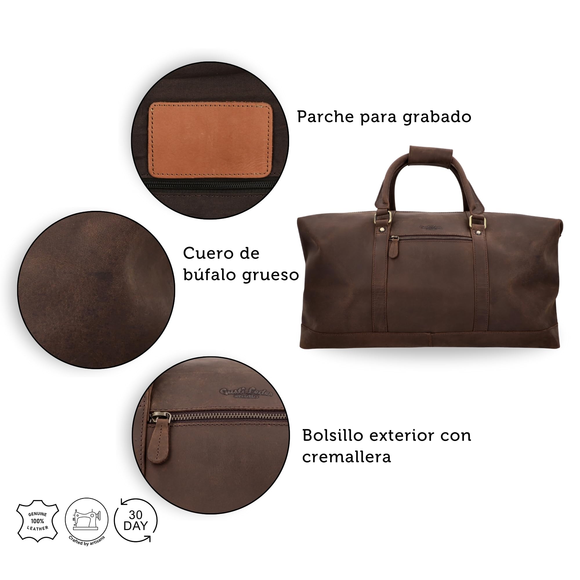Bolso de Viaje Gusti - Ruben 36 litros Equipaje de Mano Bolsa de Viaje Maleta marrón Oscuro