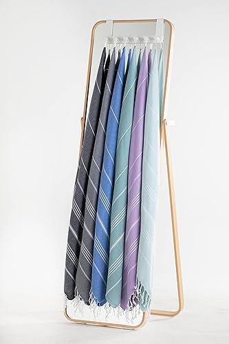 Miniatura 6 de Juego de toallas de playa turcas  Toalla de viaje de secado rápido, toallas de playa de gran tamaño, 38 x 71 pulgadas, algodón, suave, absorbente,