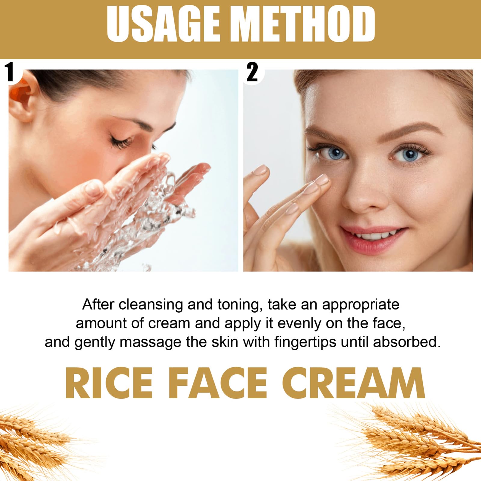 Reiscreme Reis Aufhellung Anti-Aging Gesichtscreme Mildert Falten