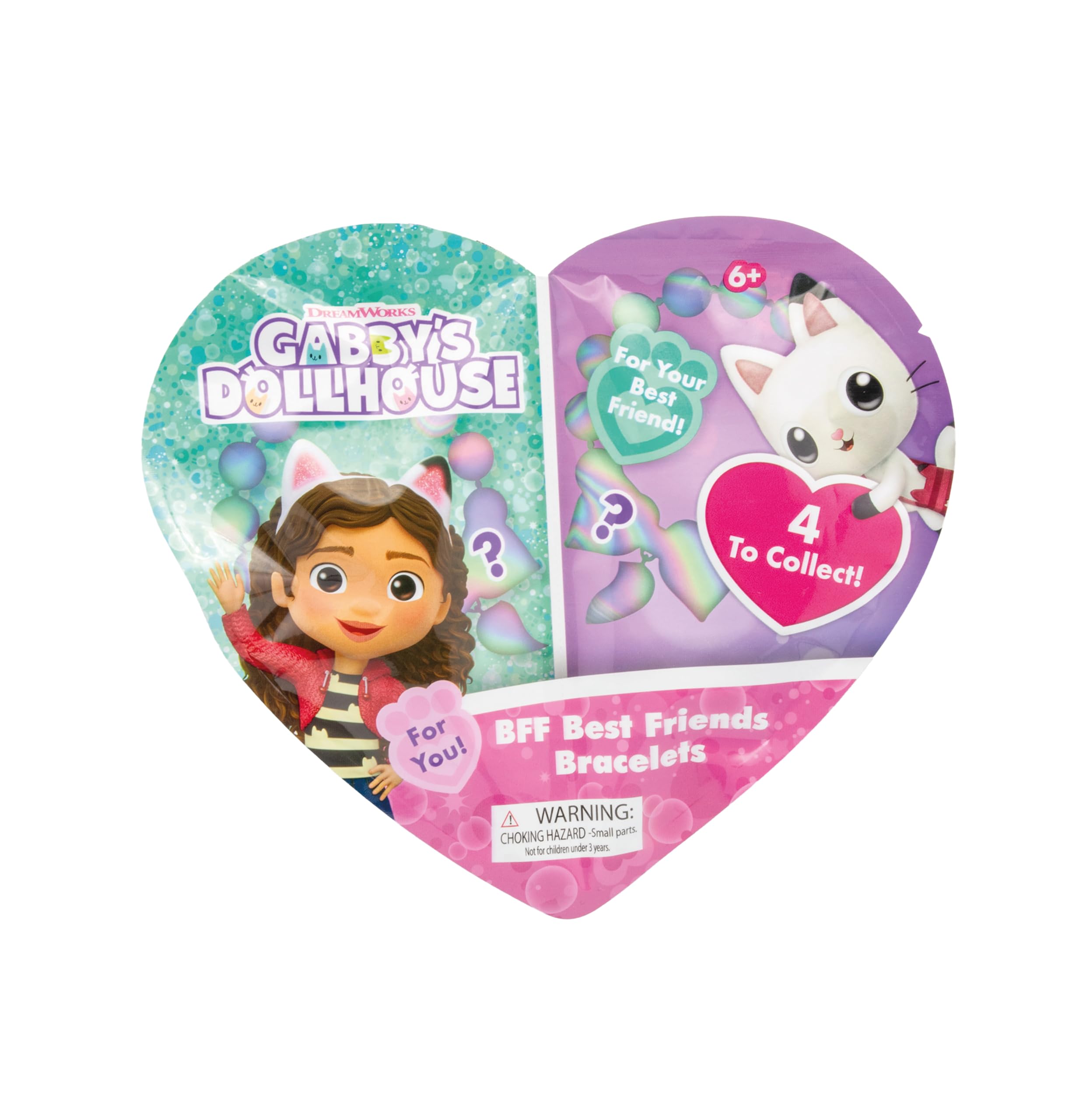 Joy Toy Gabby's Dollhouse: BFF Surprise Set - 1 Blind Bag with 2 Best Friends Forever Bracelets (4 Different Designs - Random Principle) - 19 x 15 x 1 cm - 23105