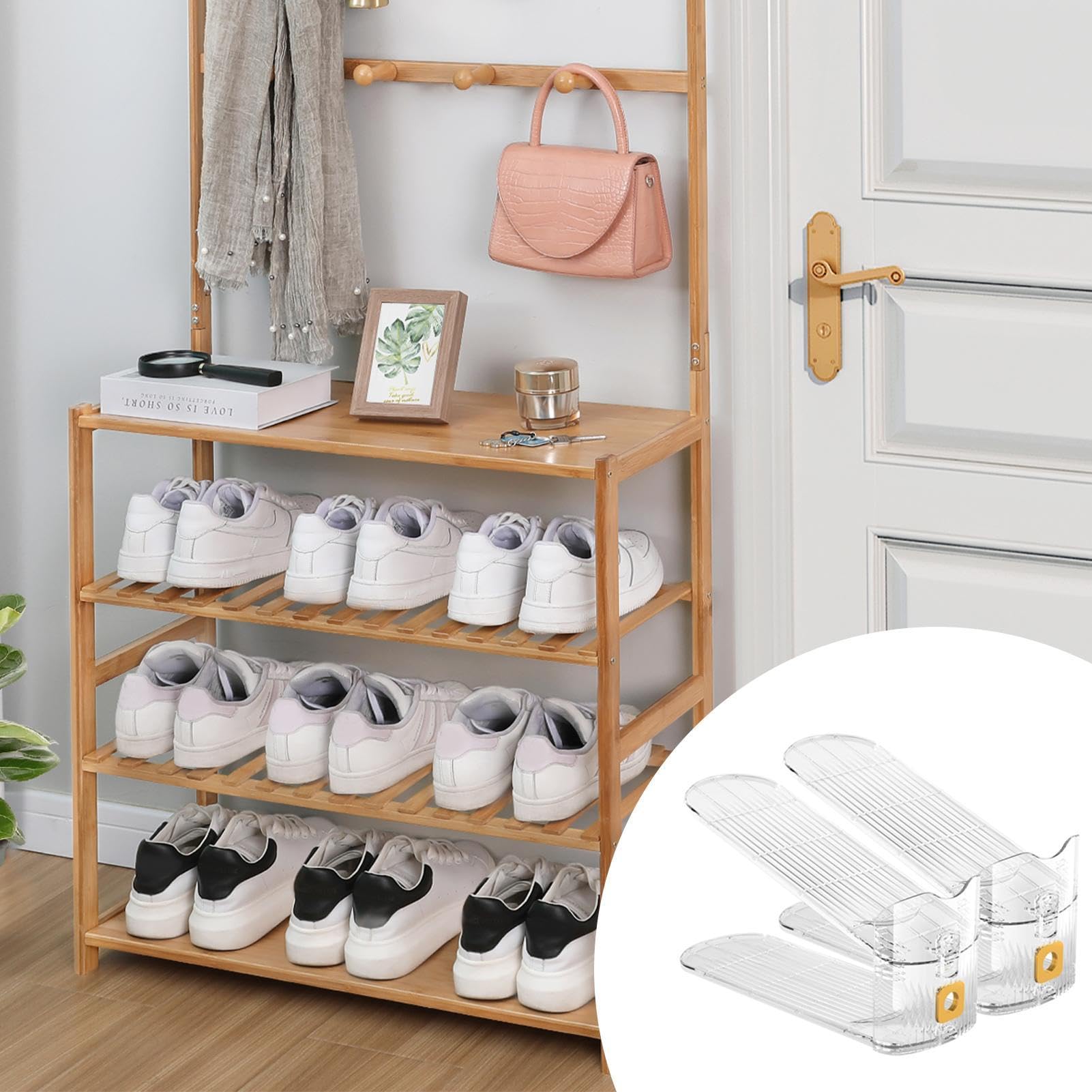 Organizer Per Scarpe Regolabile - 10 Pezzi Impilabili | Salvaspazio Per Armadio Con Base Antiscivolo - Foto 9