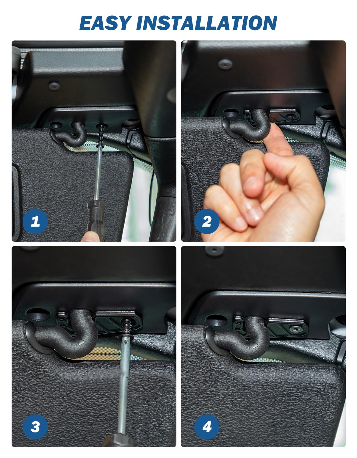 JOYTUTUS Sun Visor Repair Kit – Heavy Duty Clips For Jeep Wrangler JK/JL & Gladiator