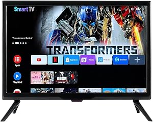 19 Inch Small Smart TV HD 900P LED, Flat Screen Smart Television with ATSC Tuner/HDMI/USB/AV for Kitchen, RV, Camper, Home & Bedroom or On-The-Go Entertainment