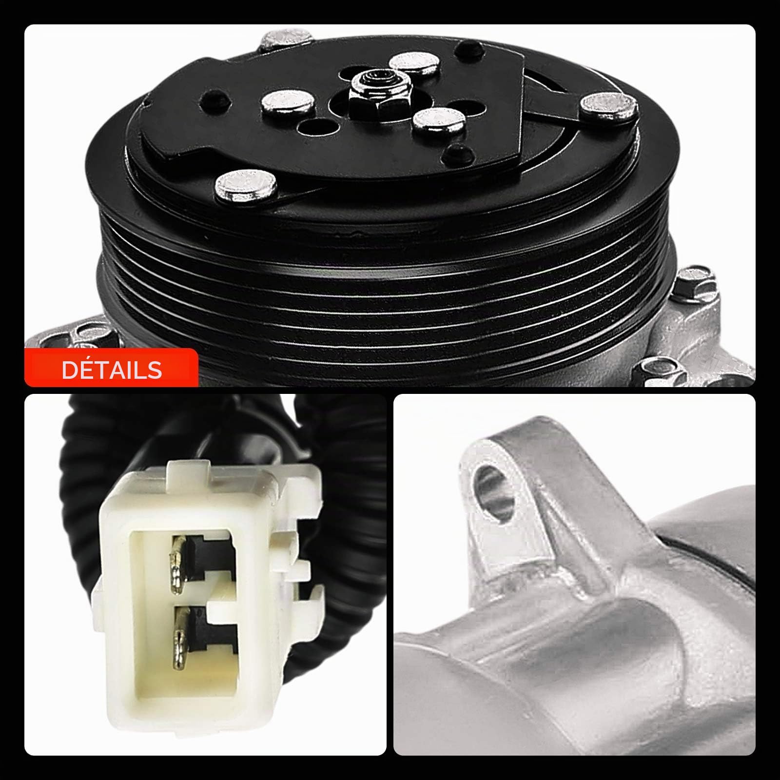 Frankberg Compresseur de climatisation de voiture avec embrayage Compatible avec Berlingo/Berlingo First M GFK GJK MF 306 7B N3 N5 7E N3 N5 7D N3 N5 7A 7C N3 N5 7 N Remplacer# 6453.EY, huile incluse