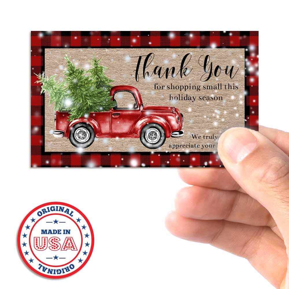 So Grateful For Customers Like You Fall Themed Thank You Customer Appreciation Package Inserts For Small Businesses, 100 2" X 3.5" Single Sided Insert Cards By AmandaCreation - View #2