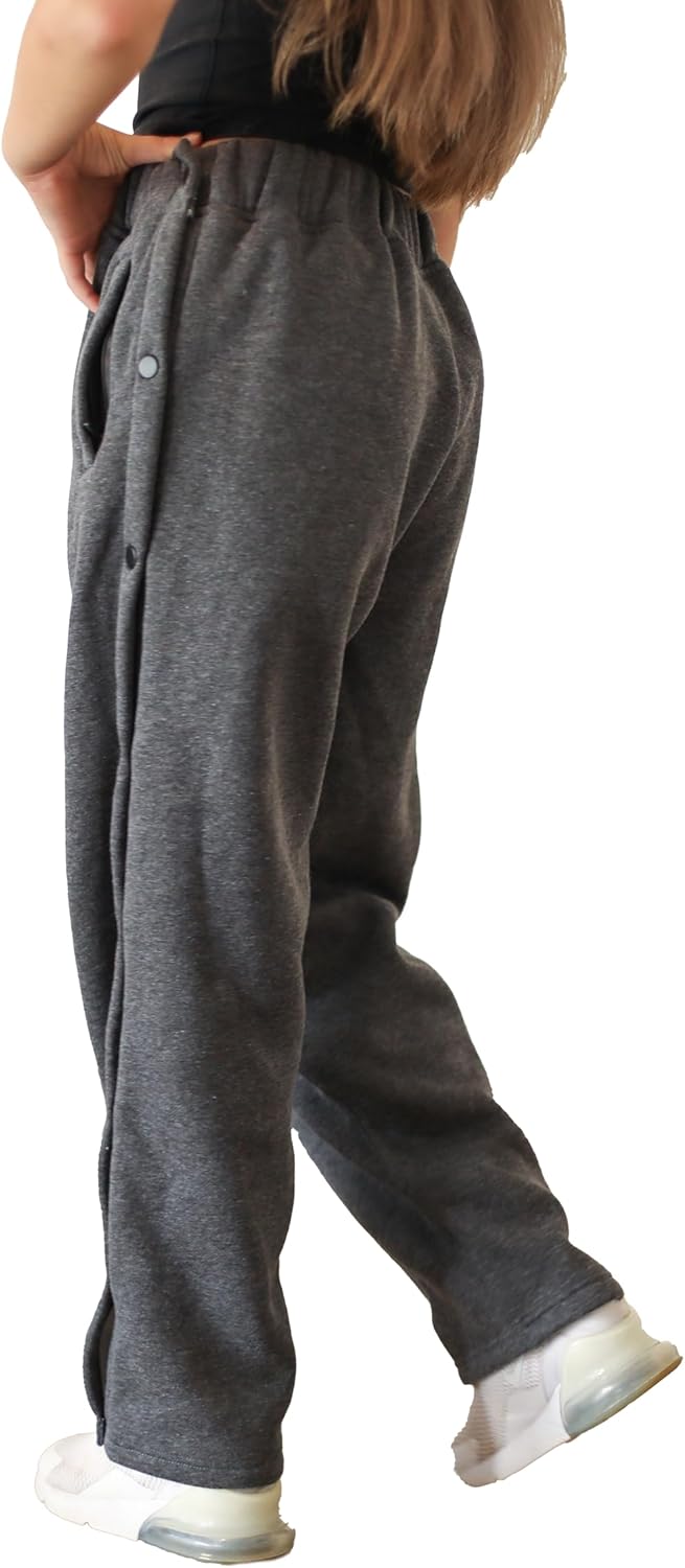 Funny Guy Mugs Unisex Polyester/Cotton Breakaway Sweatpants for Kids - Post-Surgery Snap Button Tear-Away Elastic Waist Pants