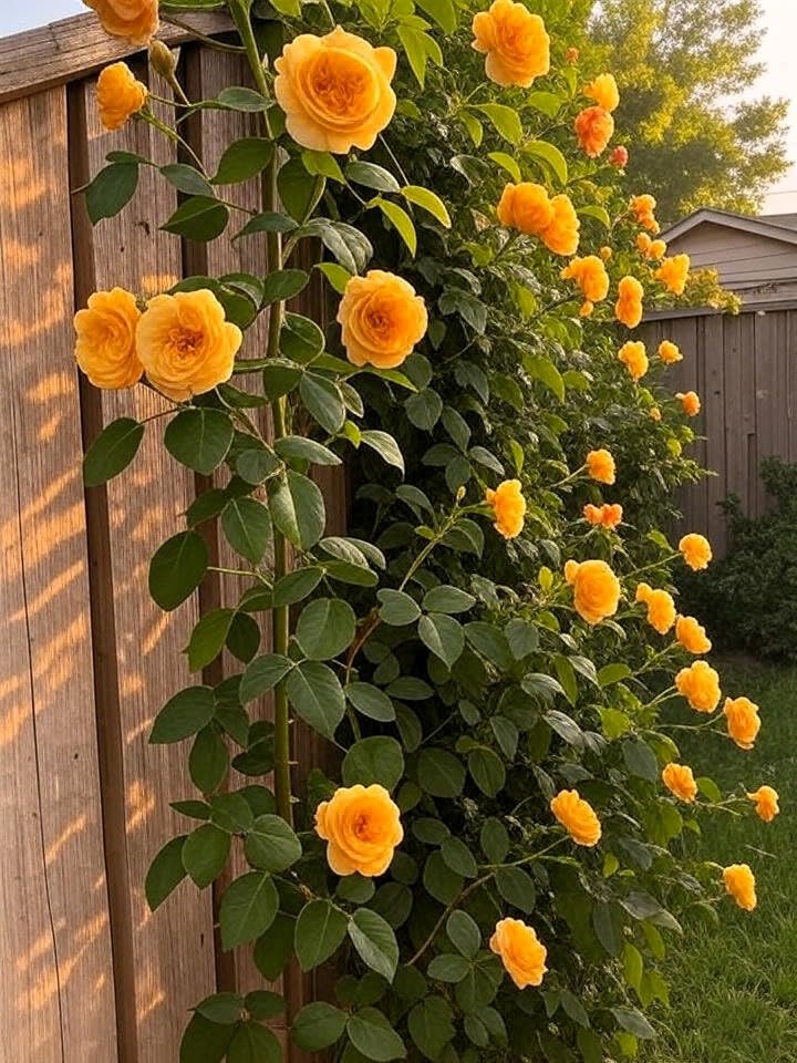 Image of Climbing Rose Hybrid Seeds Pack - Large Flowers- 70 Easy-to-Grow Seeds for Vibrant Blooms, Suitable for All Indian Climates (GOLDEN)