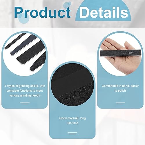 Miniatura 4 de Honoson Juego de 60 palos de lijado para modelos de plástico, incluye 30 palos de pulido y 30 ramitas de lijado para modelos de madera, herramientas