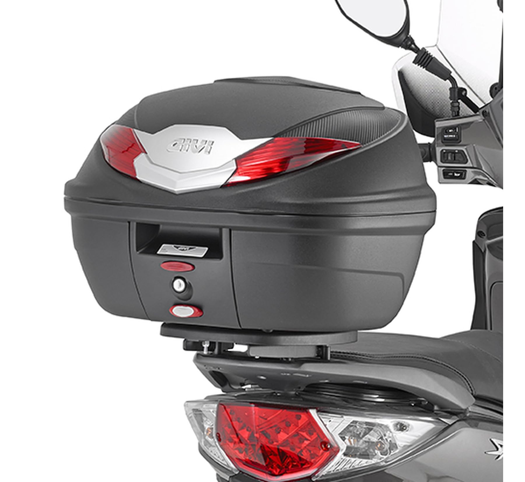 givi motorradkoffer alp44a monolock alpina aluminium 44 lt + träger kompatibel mit sym symphony st 200 2015 2016 2017 2018 2019 2020 mototopgun alp44a + sr7054