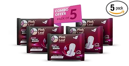 Pink Leaf Ultra Soft Sanitary Napkin/Pads For Women (320 mm,XX-Large)- Pack of 5